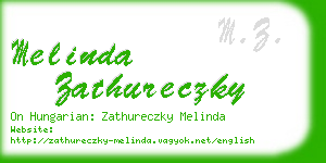 melinda zathureczky business card